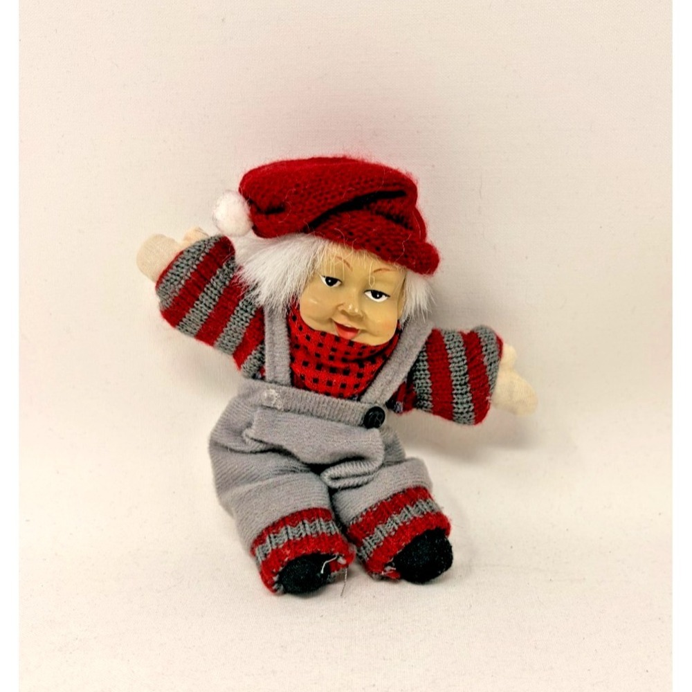 Vintage HTF Norwegian Santa Nisse Doll Scandinavian Christmas Tomte Rag Doll 6"